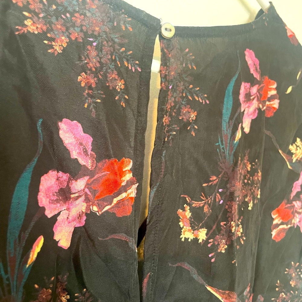 🎉HP🎉 Madewell Wide V-Neck Floral Cupro-Blend Midi Dress - Picture 4 of 6